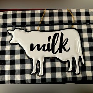 Large Metal Cow “milk” hanging sign